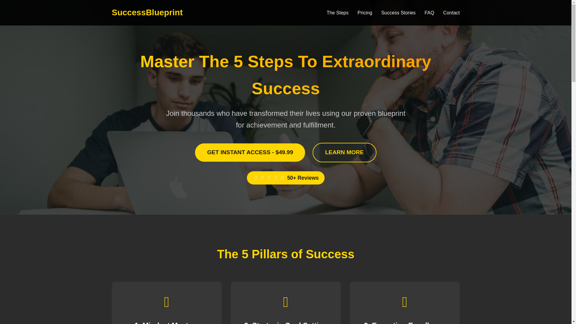 website screenshot of https://thesuccessblueprint.store/