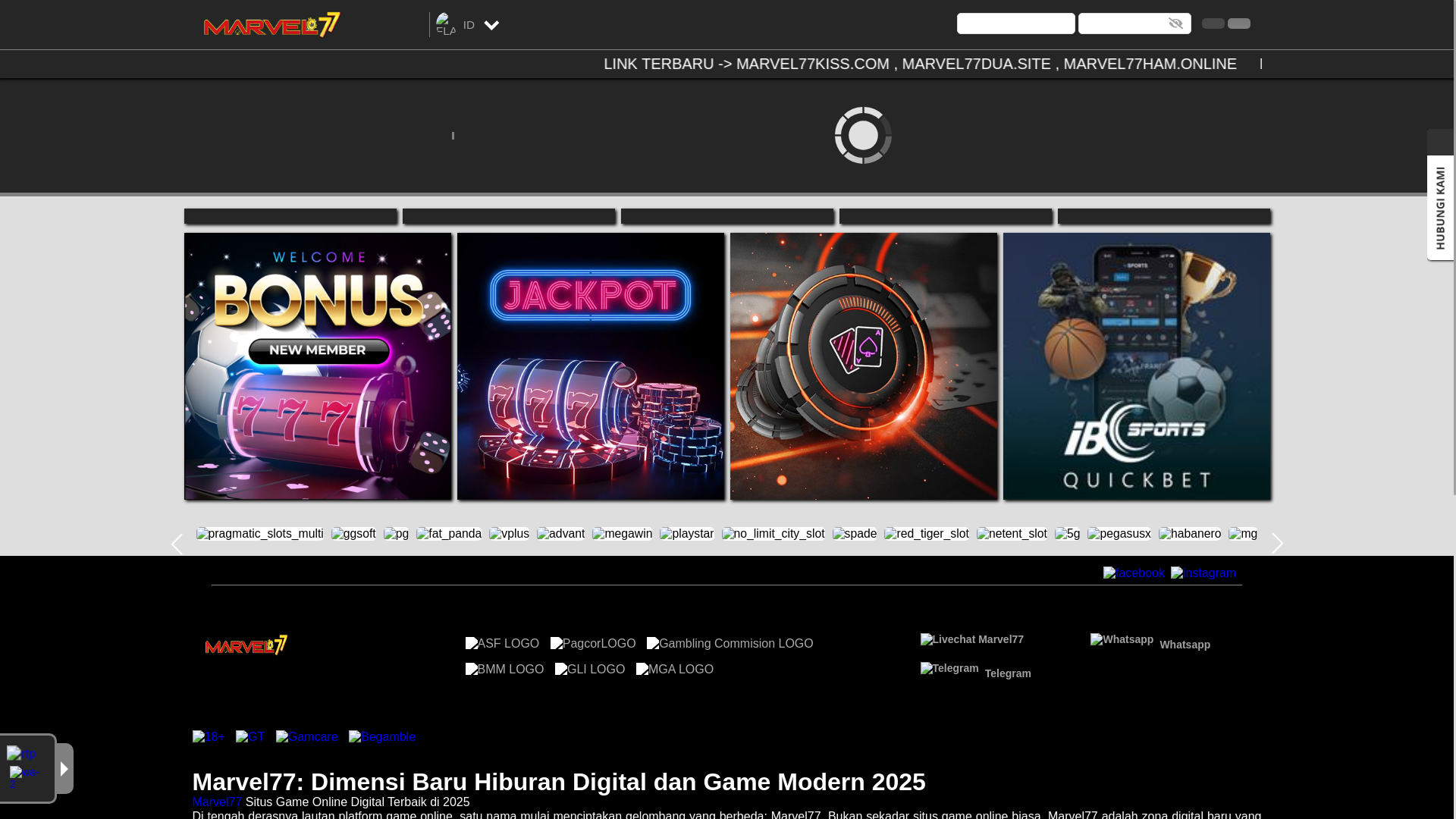 website screenshot of https://marvel77bali.lol/