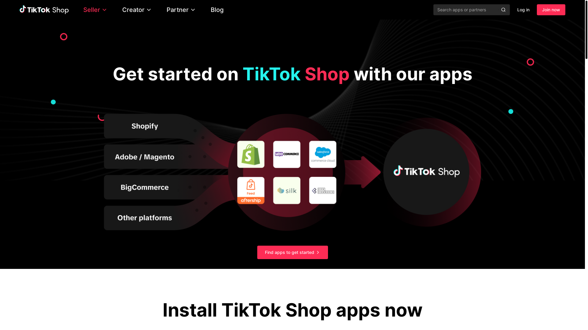 website screenshot of https://services.tiktokshops.us/