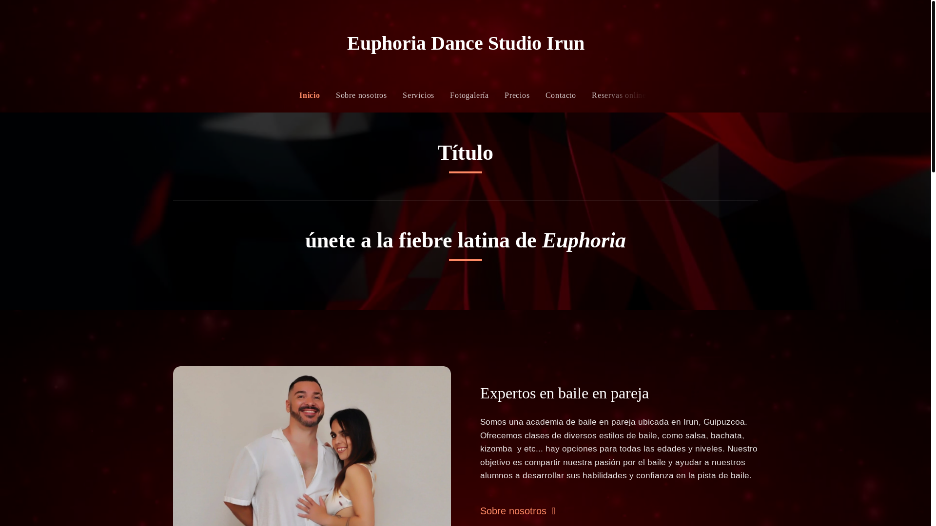 website screenshot of https://euphoria-dance-studio-irun.es/