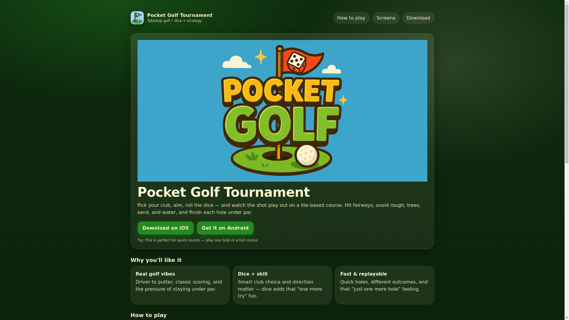 website screenshot of https://spectado-pocket-golf.pages.dev/