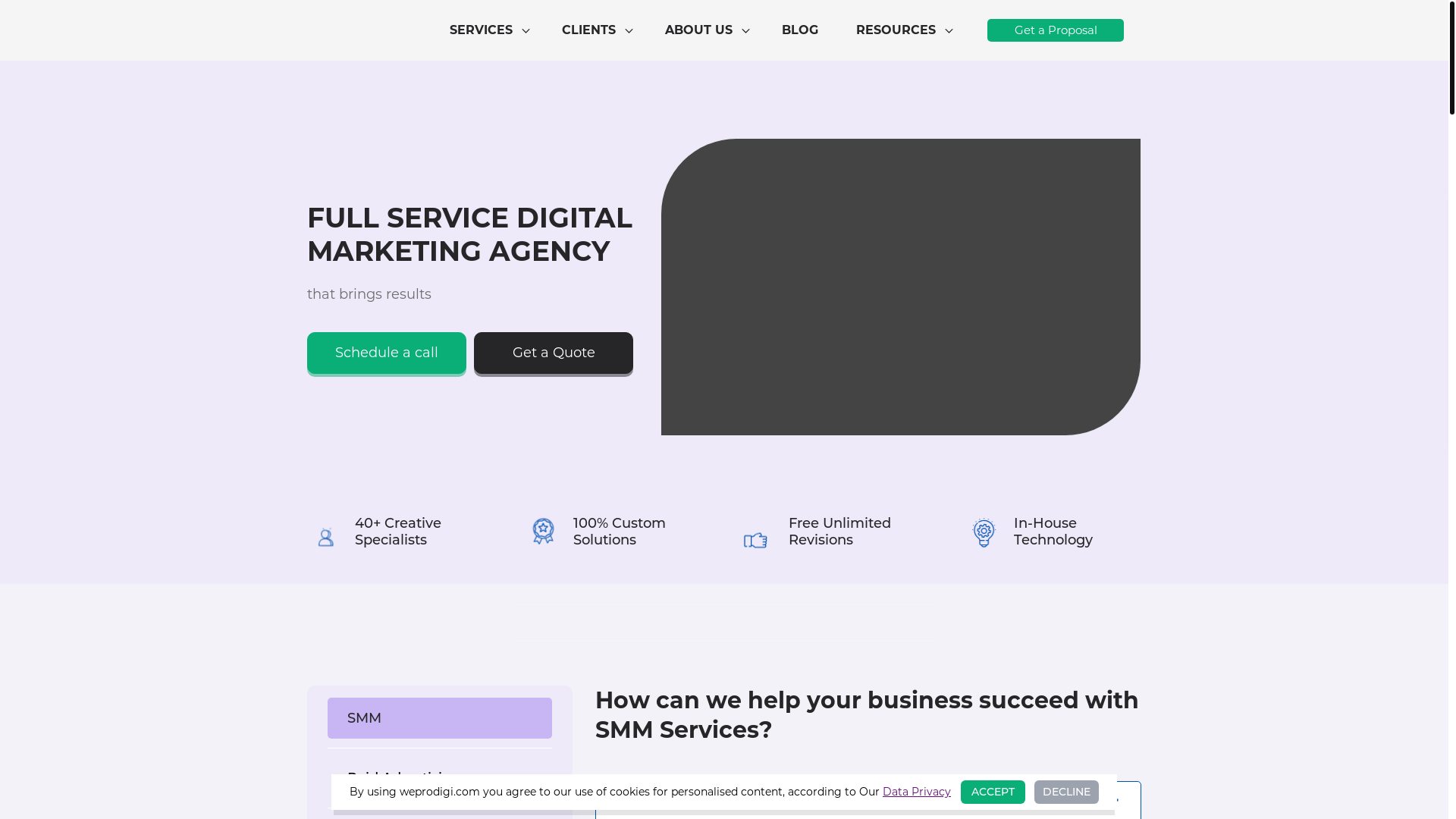 website screenshot of https://weprodigi.com/