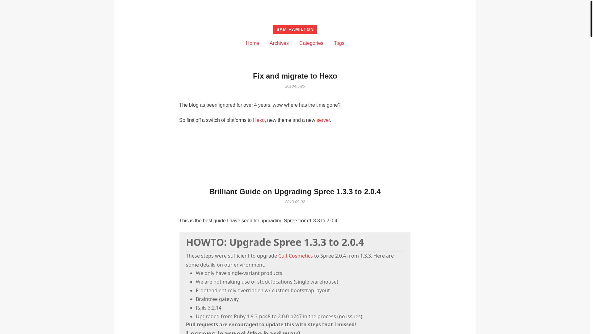 website screenshot of https://samhamilton-blog.pages.dev/