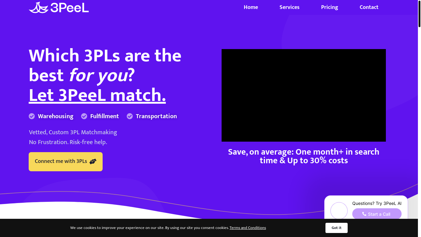 website screenshot of https://3plconcierge.com/