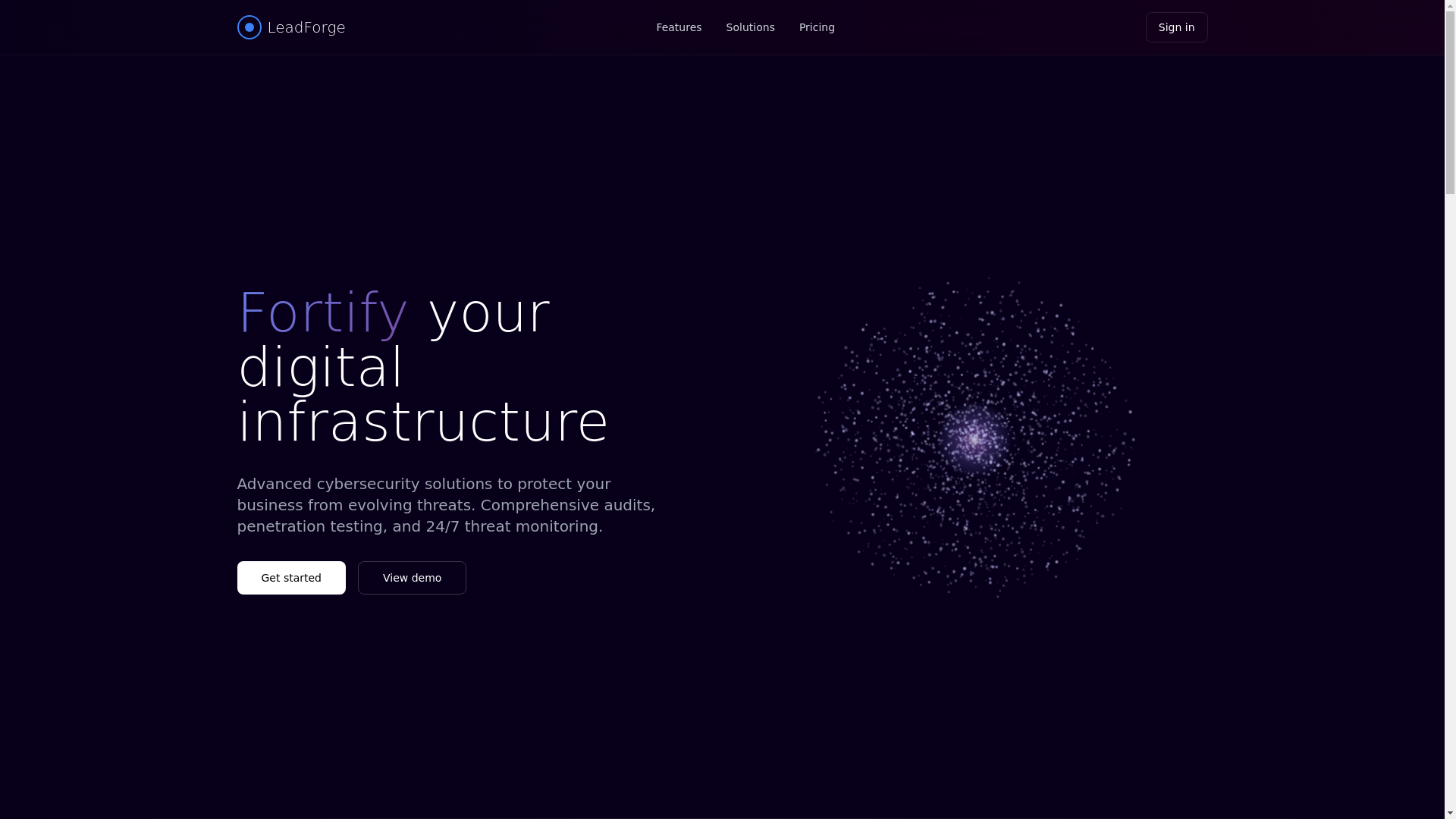 website screenshot of https://leadforgecyber.site/