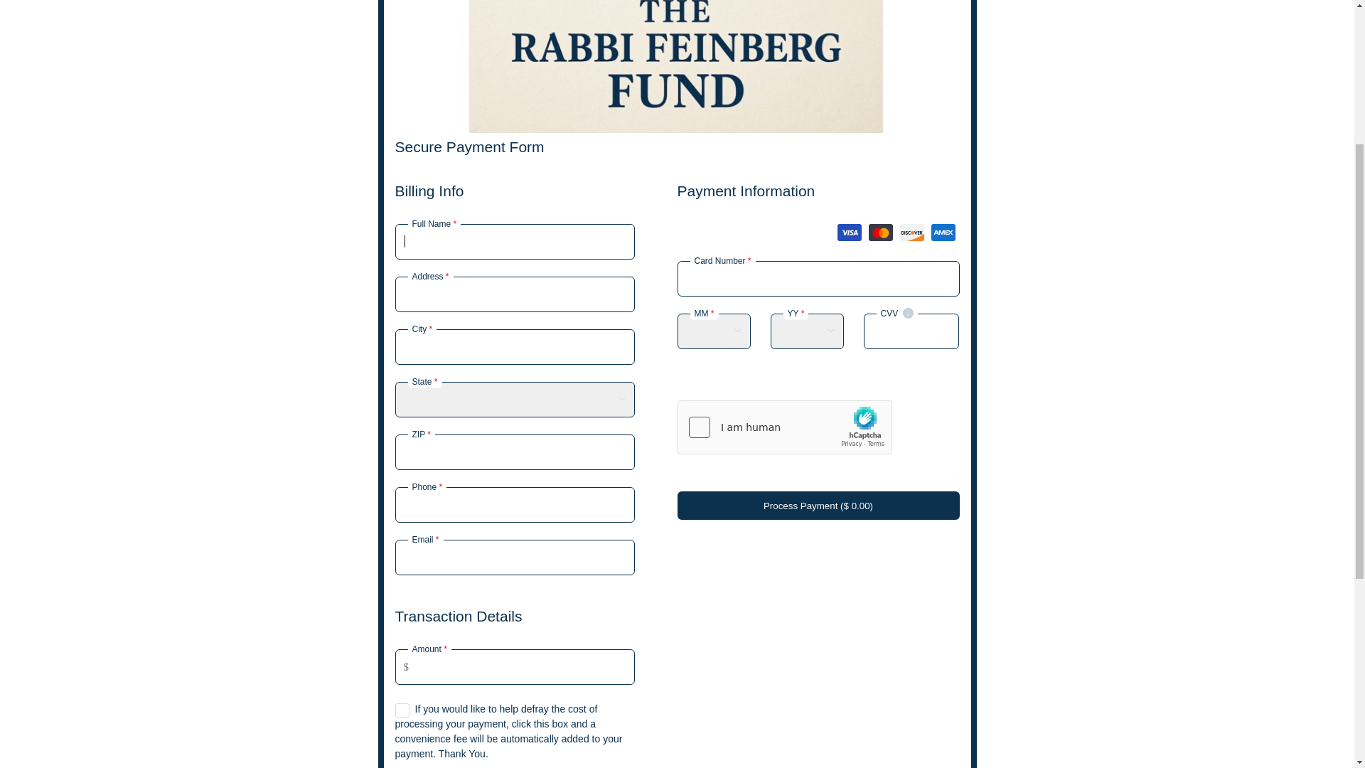 website screenshot of https://rabbifeinbergfund.com/