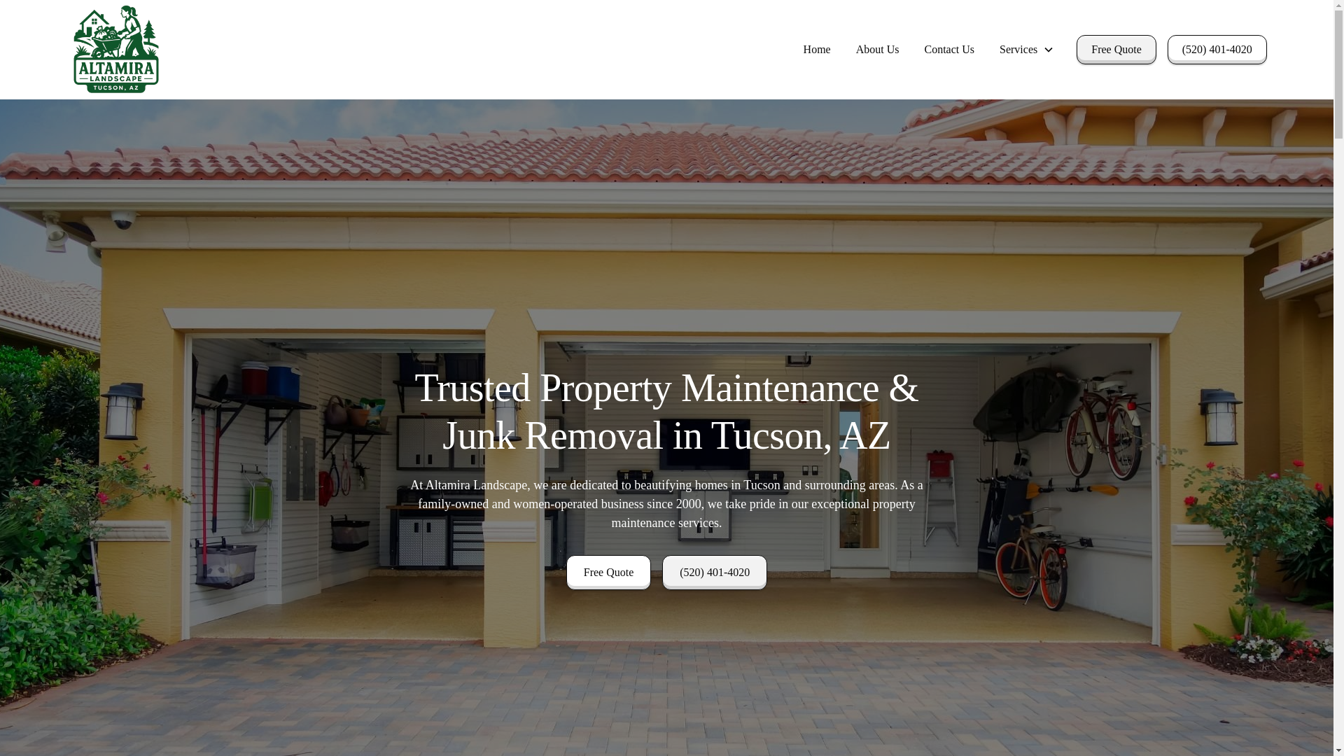 website screenshot of https://altamiralandscapeaz.com/