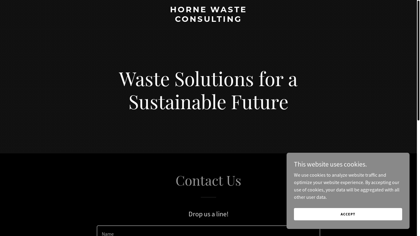 website screenshot of https://hornewaste-consulting.com/