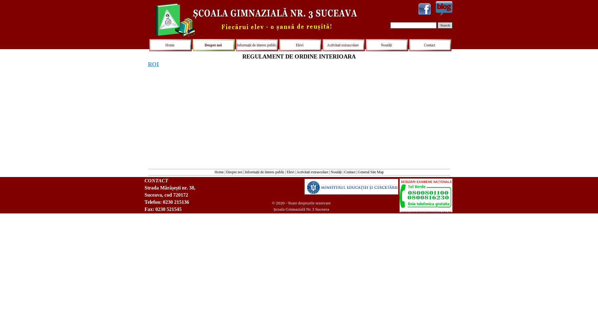 website screenshot of https://www.scoala3sv.ro/roi.html