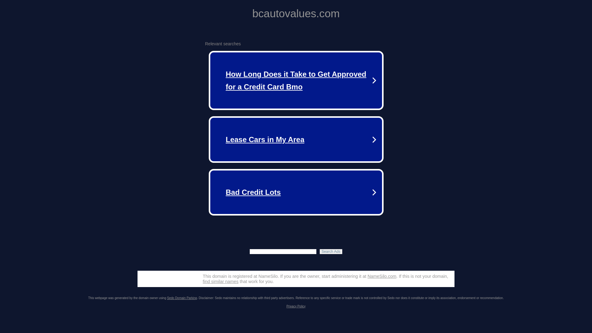 website screenshot of https://bcautovalues.com/