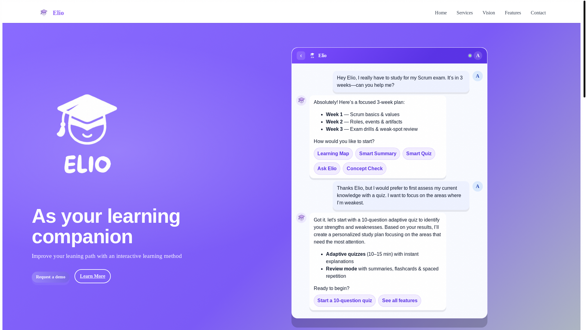 website screenshot of https://deploiement-elio.pages.dev/