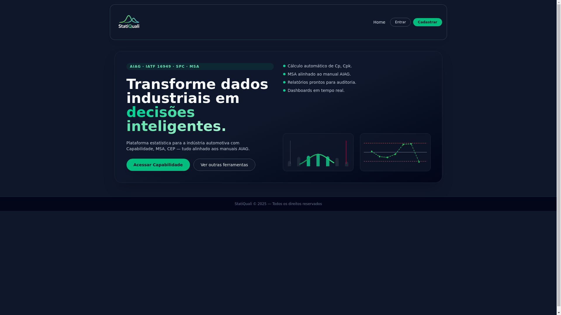 website screenshot of https://statiquali.com.br/
