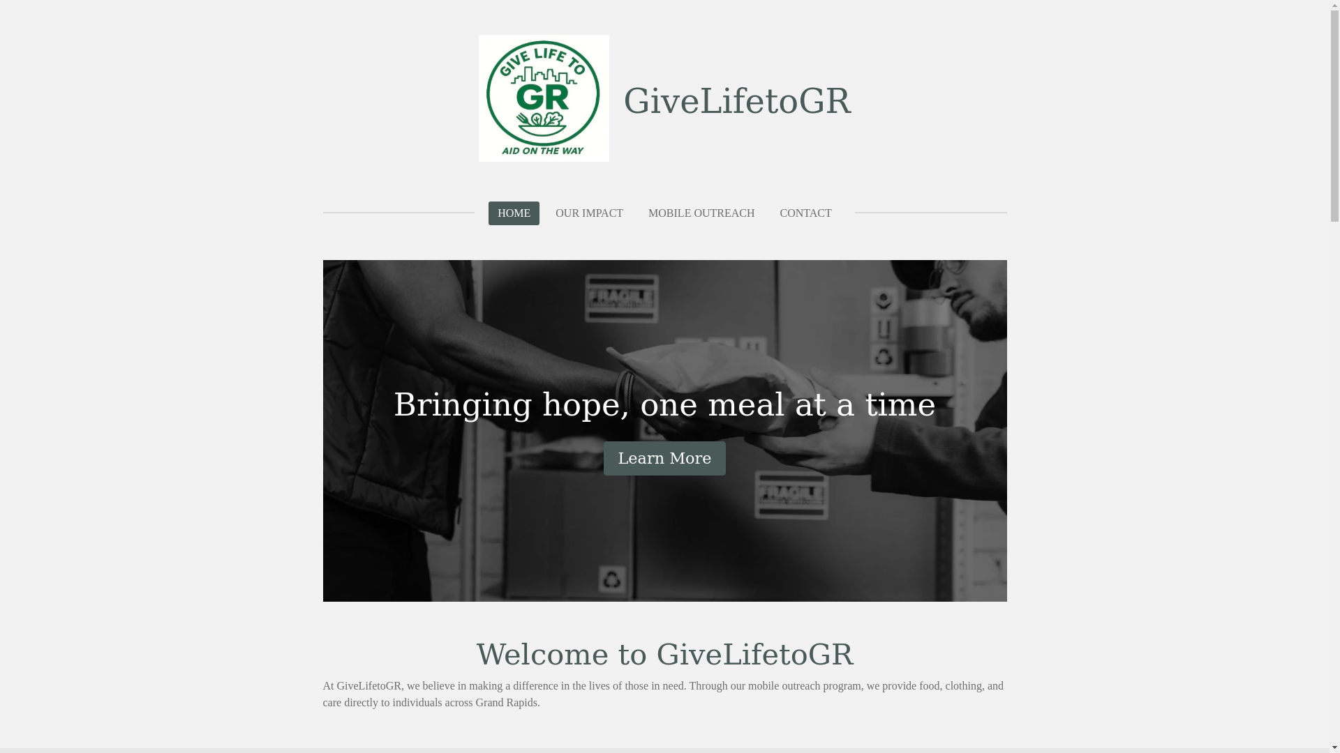 website screenshot of https://givelifetogr.org/