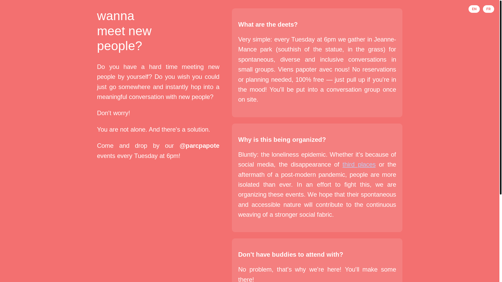 website screenshot of https://parcpapote.ca/