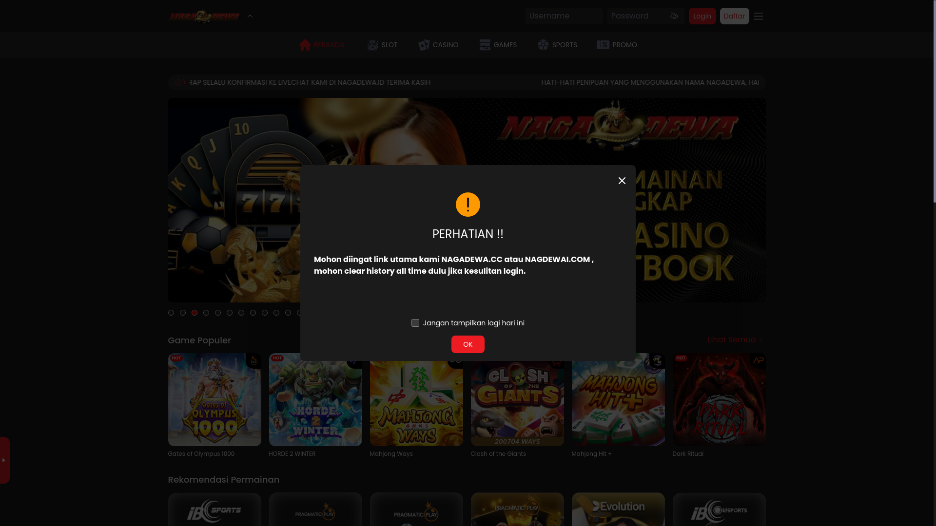 website screenshot of https://nagadewagaiya.xyz/
