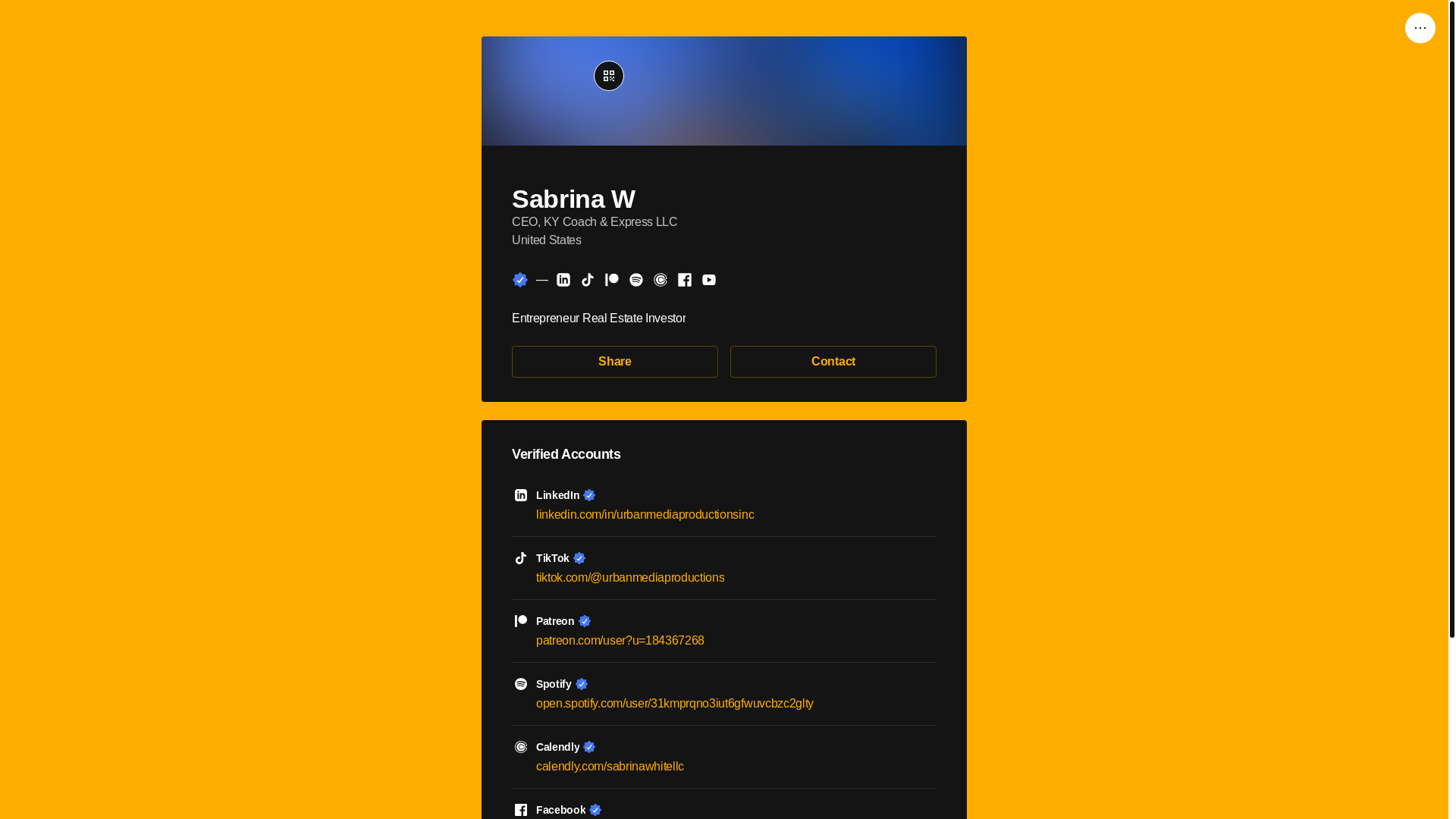 website screenshot of https://sabrinaw.link/