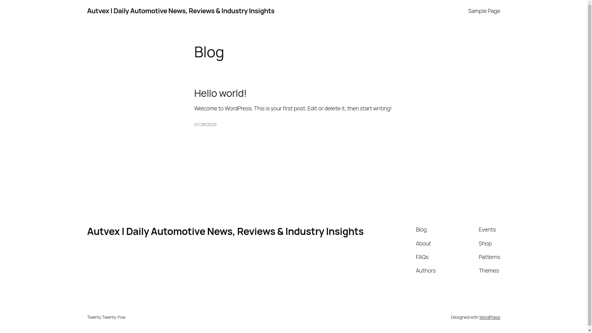website screenshot of https://autvex.com/