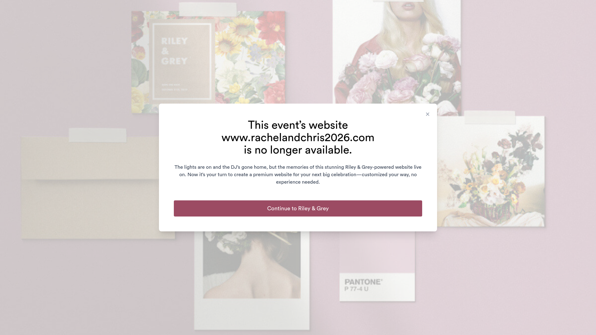 website screenshot of https://rachelandchris2026.com/