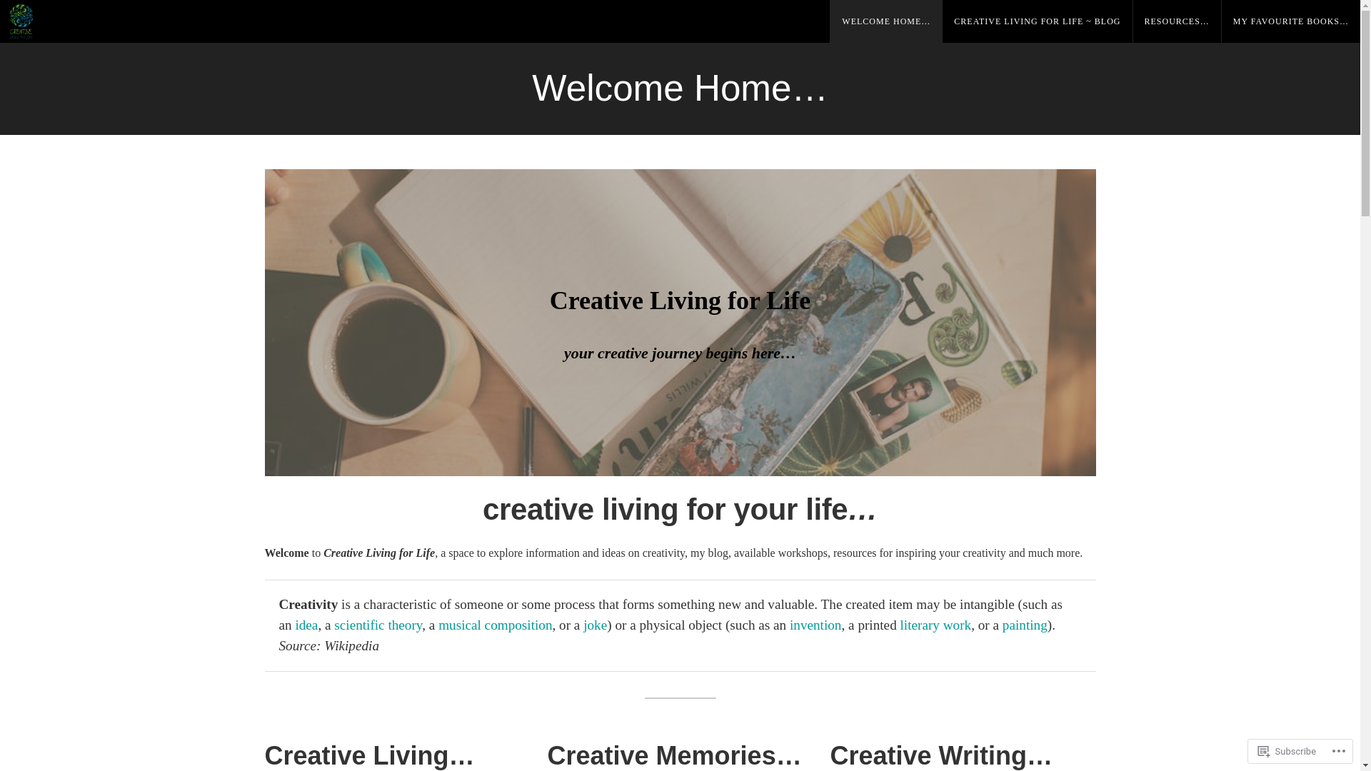 website screenshot of https://creativelivingforlife.com.au/