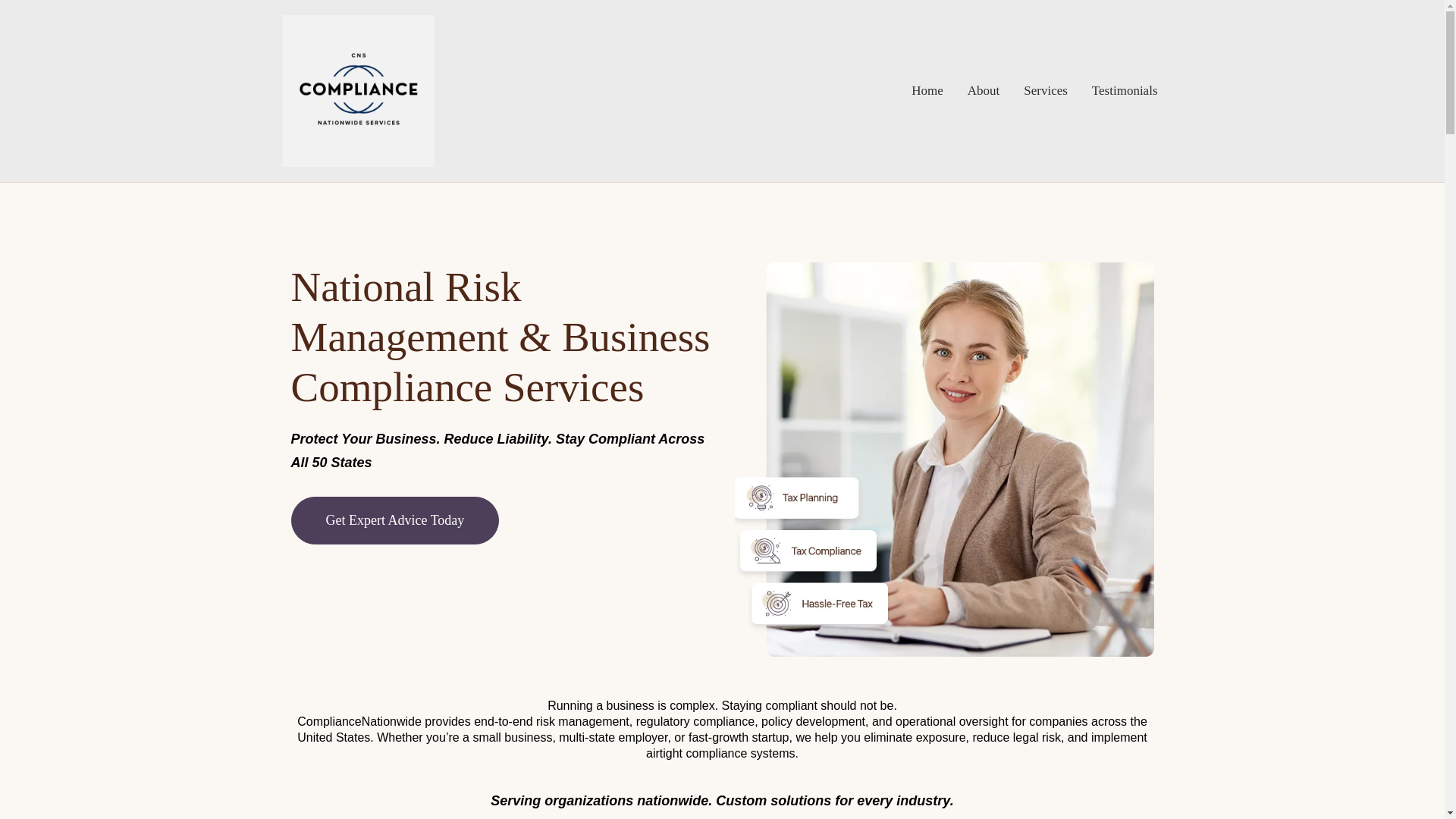 website screenshot of https://compliancenationwide.com/