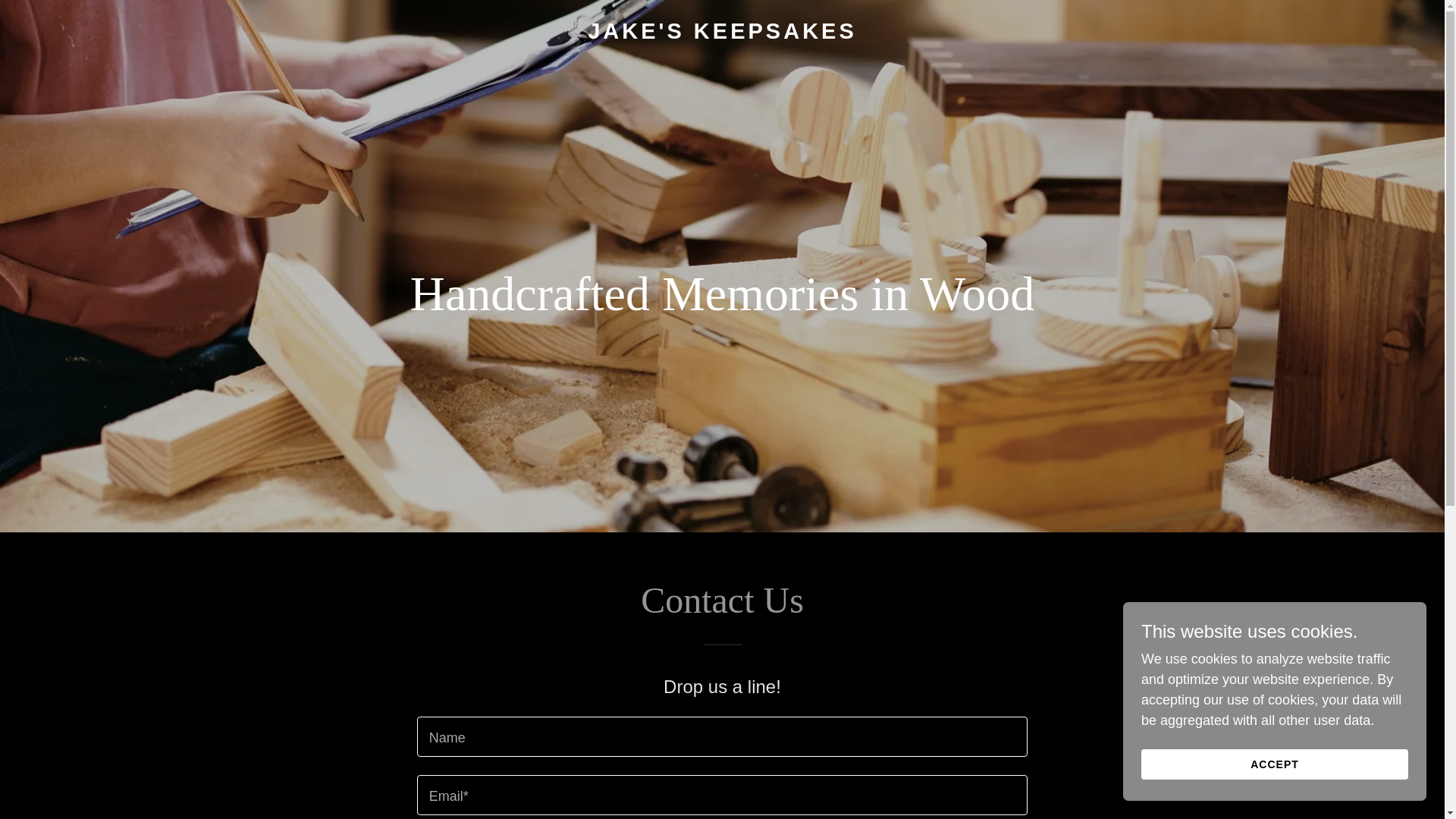 website screenshot of https://jakeskeepsakes.com/