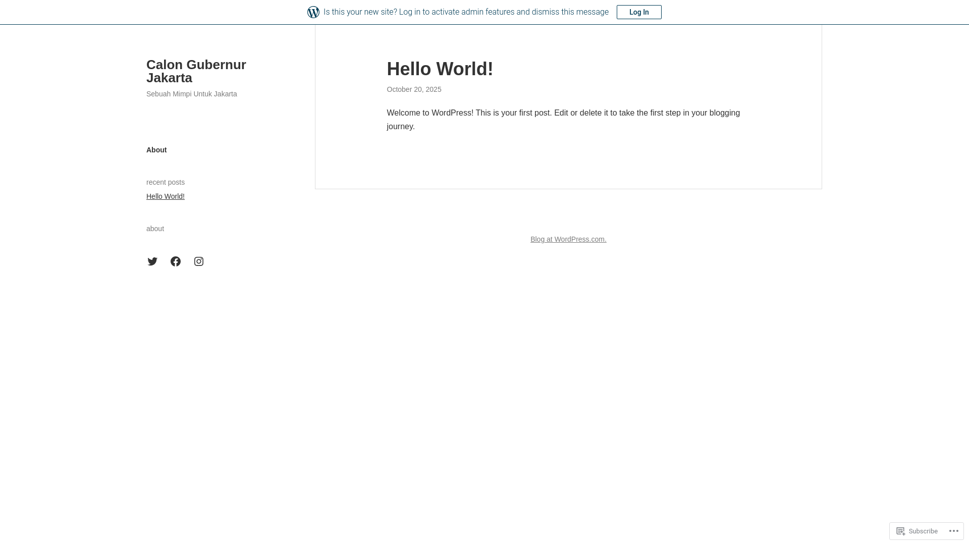 website screenshot of https://calongubernurjakarta.com/