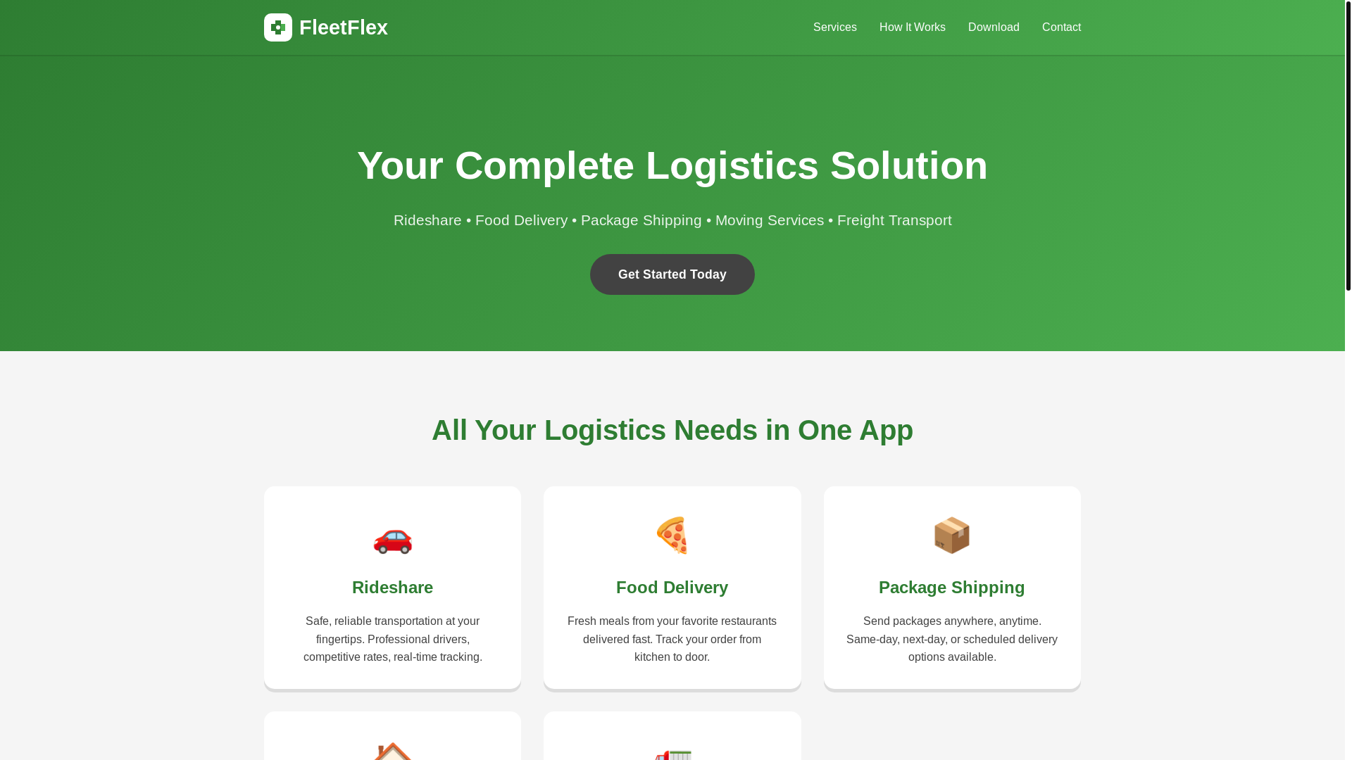 website screenshot of https://fleetflex.app/