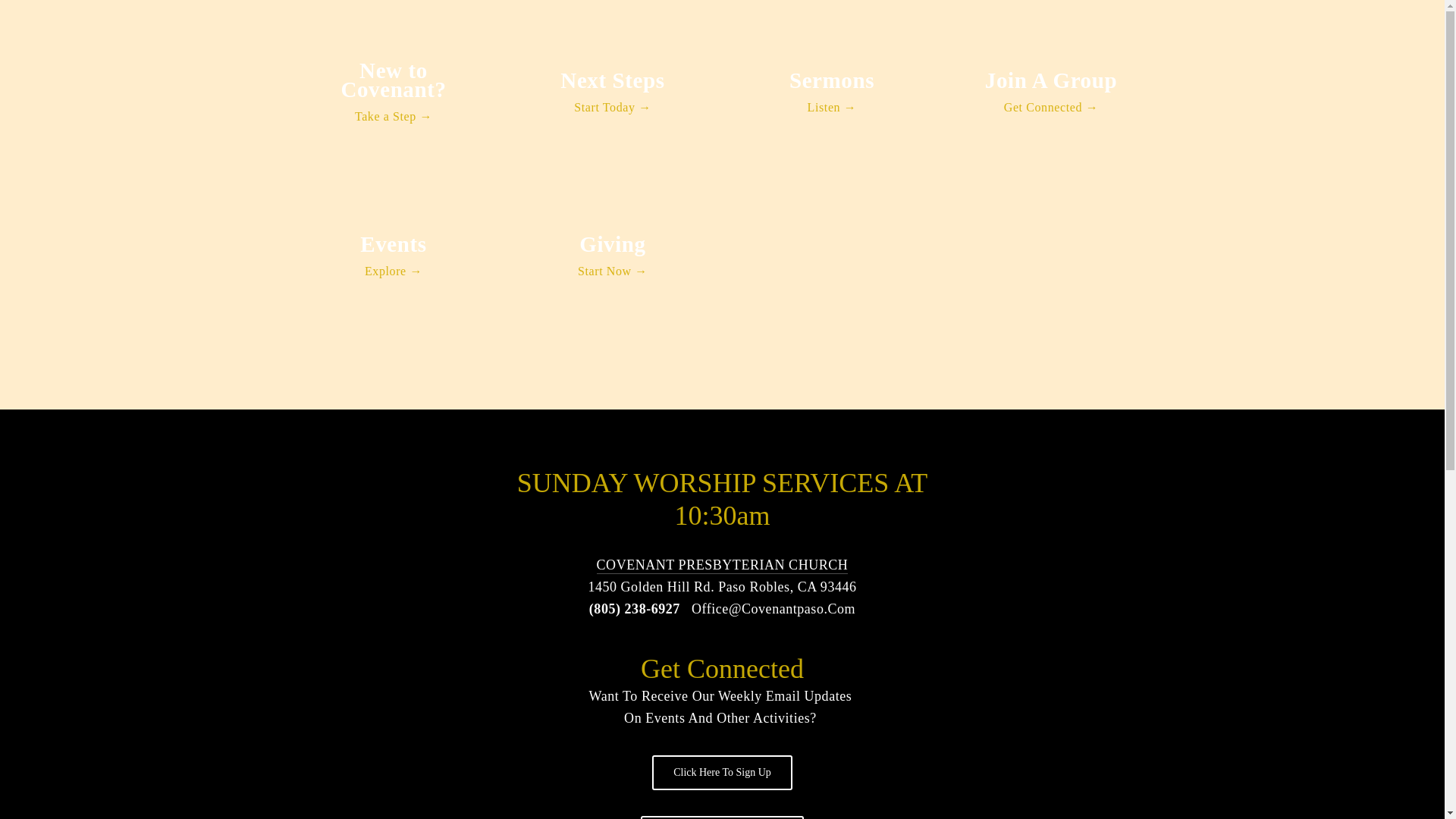 website screenshot of https://covenantpaso.net/