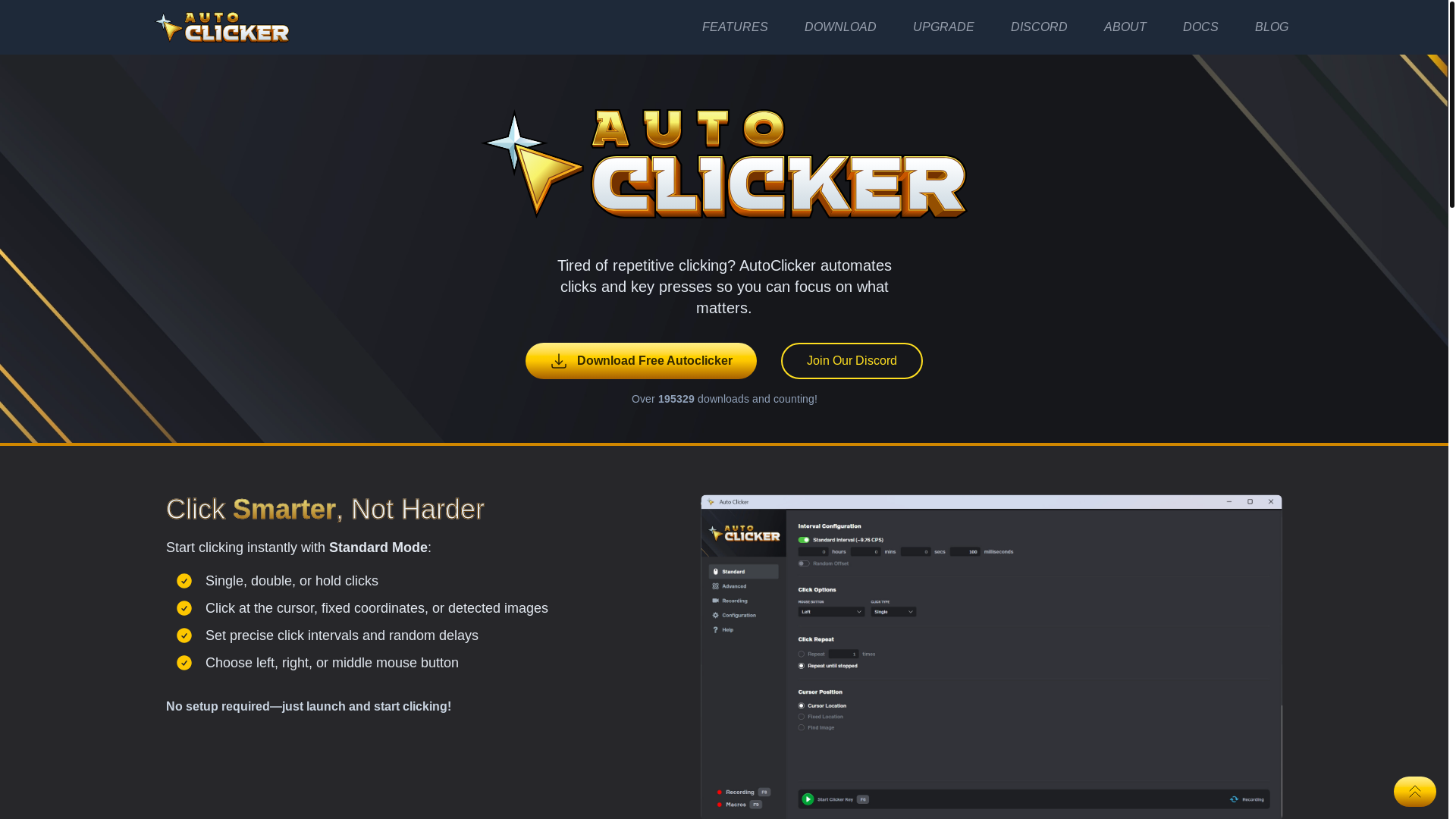 website screenshot of https://autoclicker.com/
