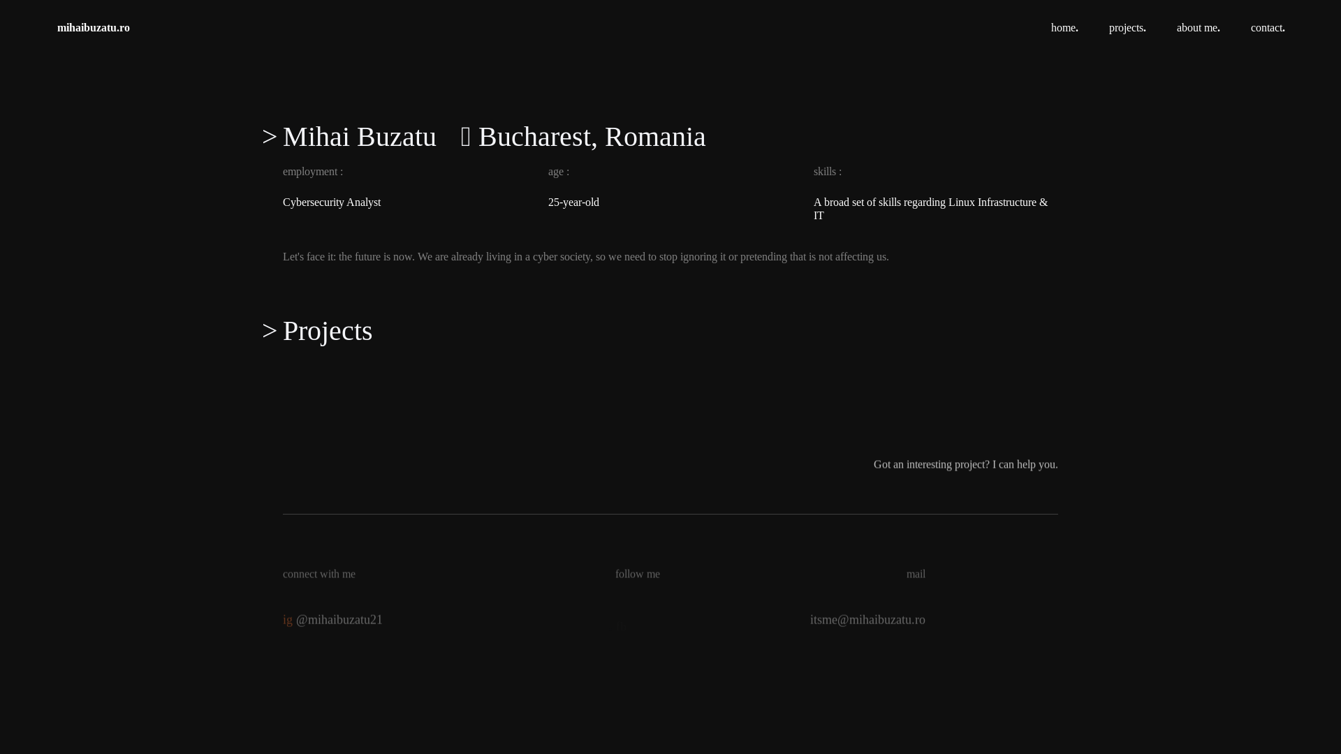 website screenshot of https://mihaibuzaturo.pages.dev/