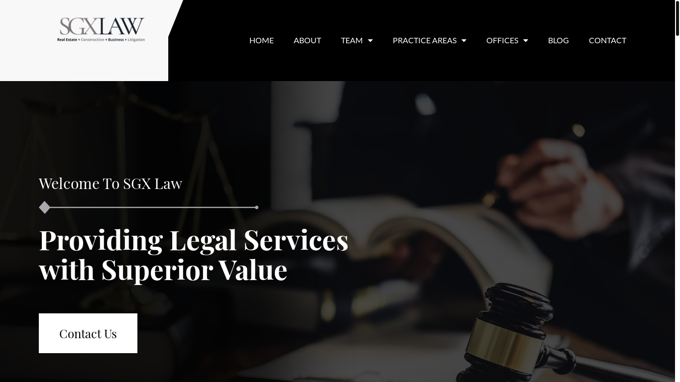 website screenshot of https://www.sgx-law.com/