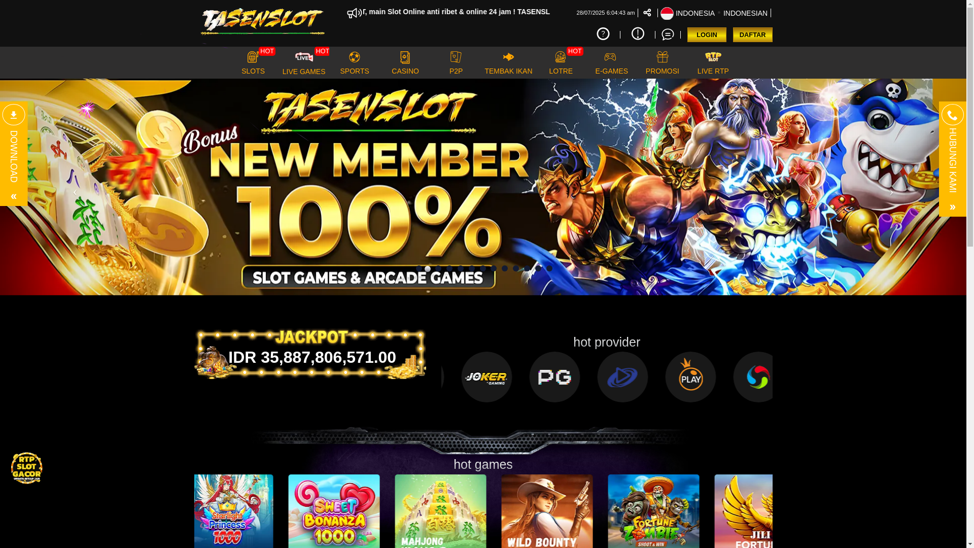 website screenshot of https://tasenslot.fit/