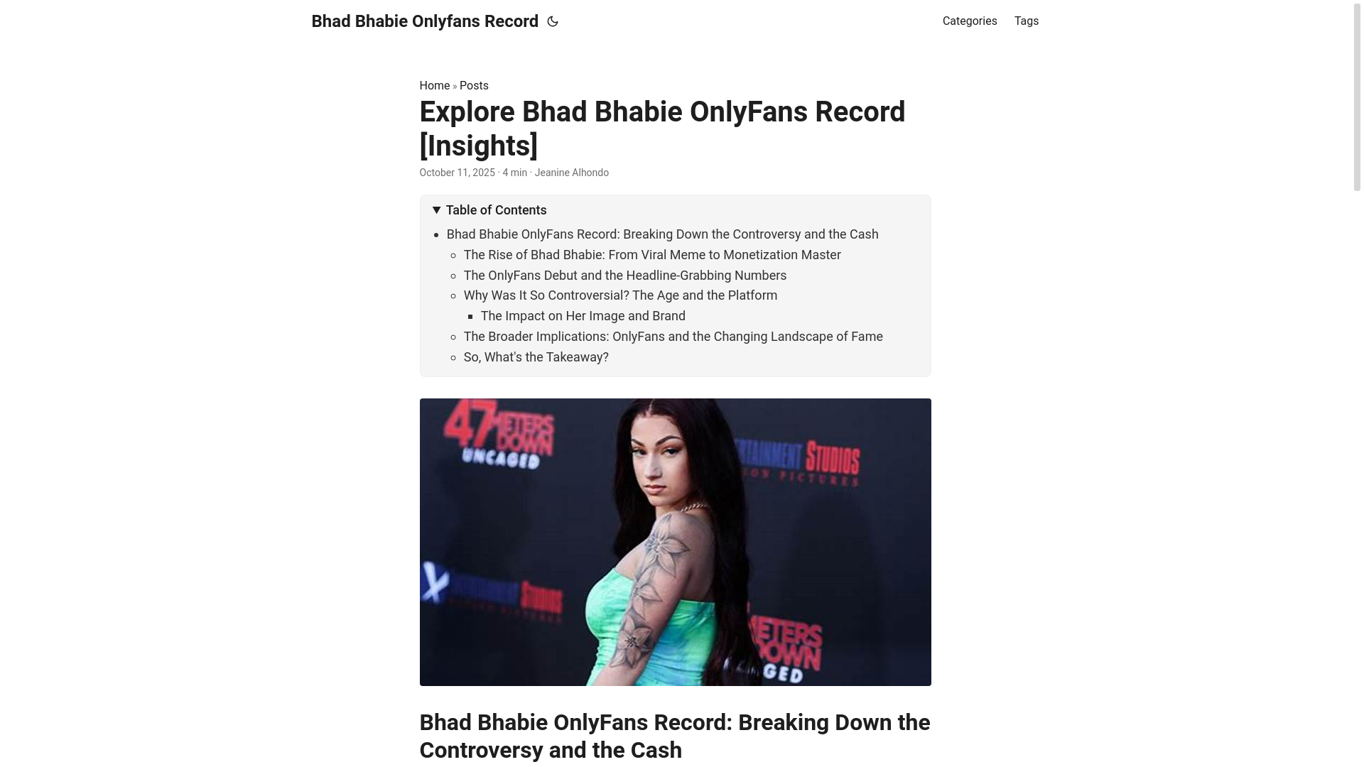 website screenshot of https://bhad-bhabie-onlyfans-record.pages.dev/