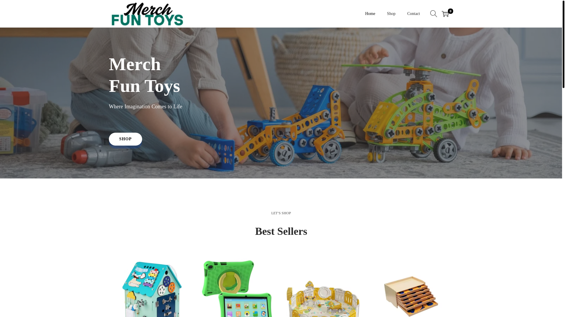 website screenshot of https://merchfuntoys.com/