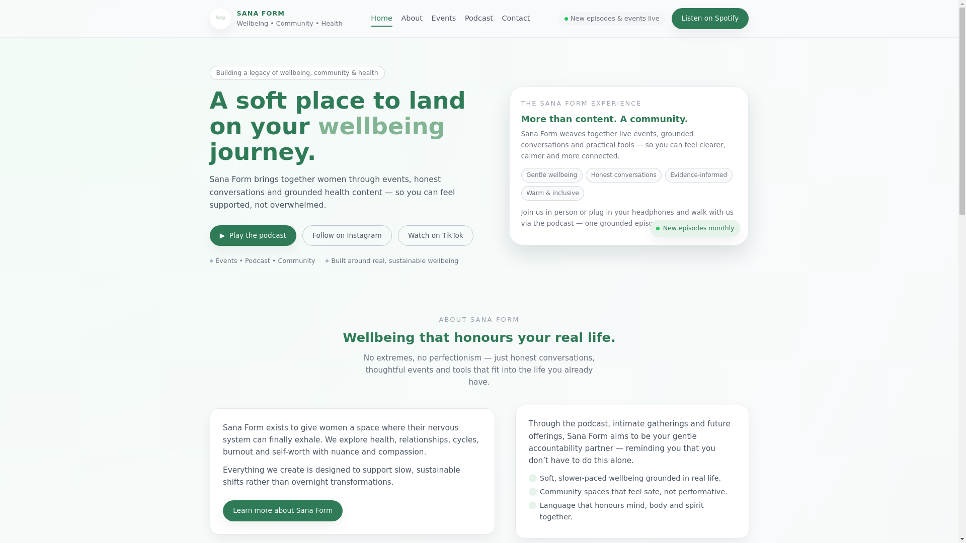 website screenshot of https://sanaform.pages.dev/