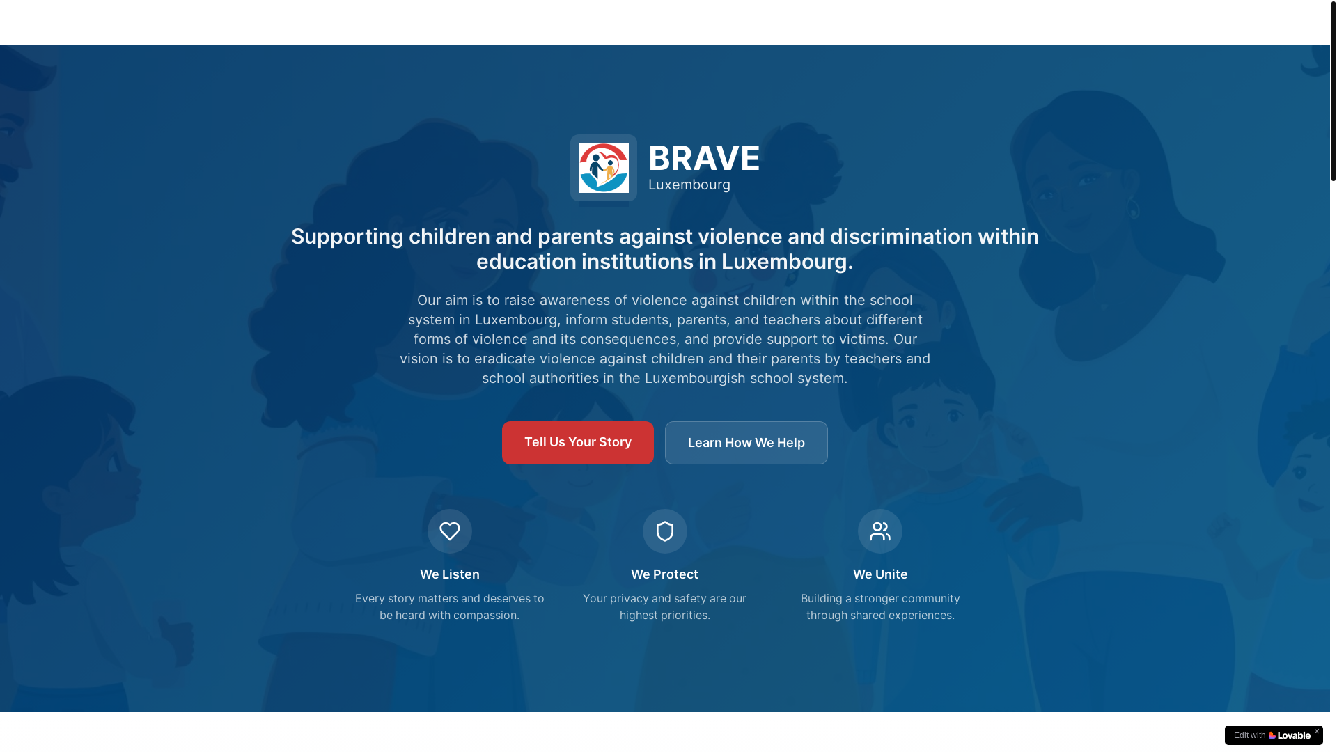 website screenshot of https://braveluxembourg.eu/