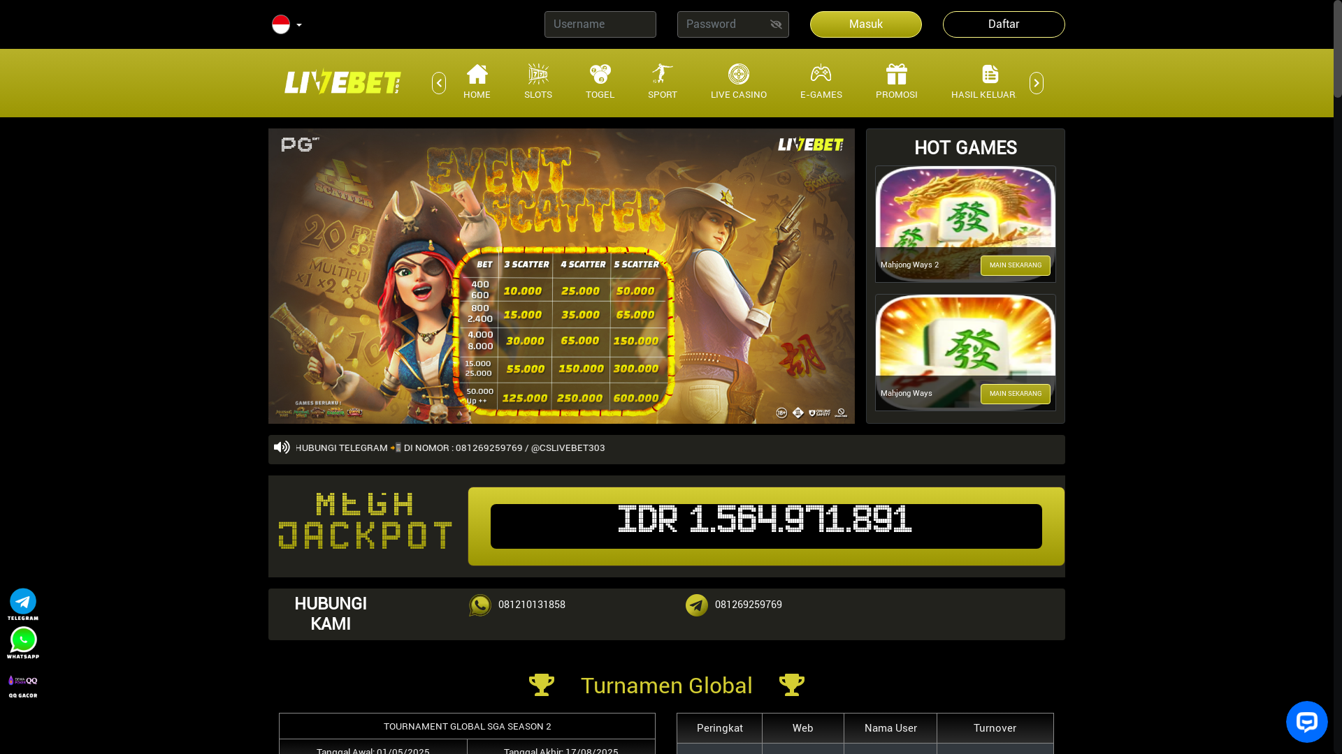website screenshot of https://2livebet303.store/
