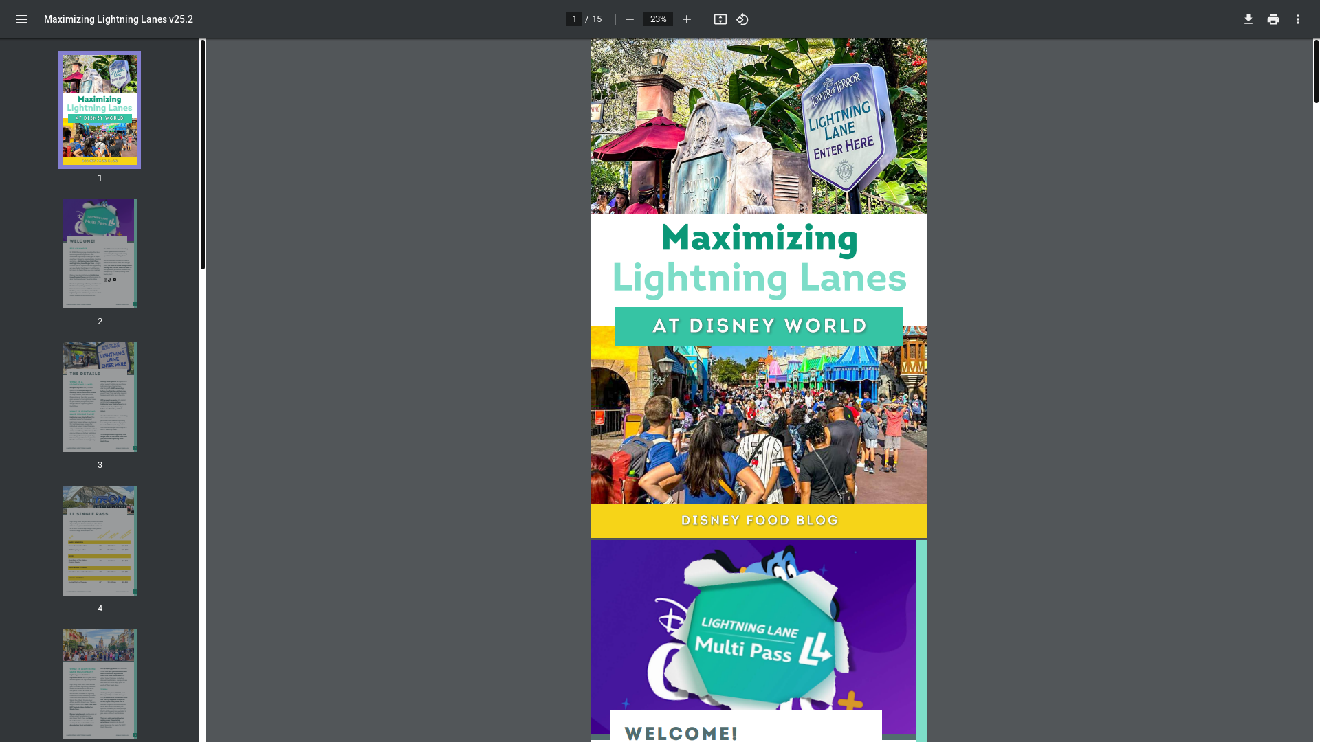 website screenshot of https://www.disneyfoodblog.com/wp-content/uploads/2025/06/Maximizing-Lightning-Lanes-v25.2.pdf?awt_a=BL3B