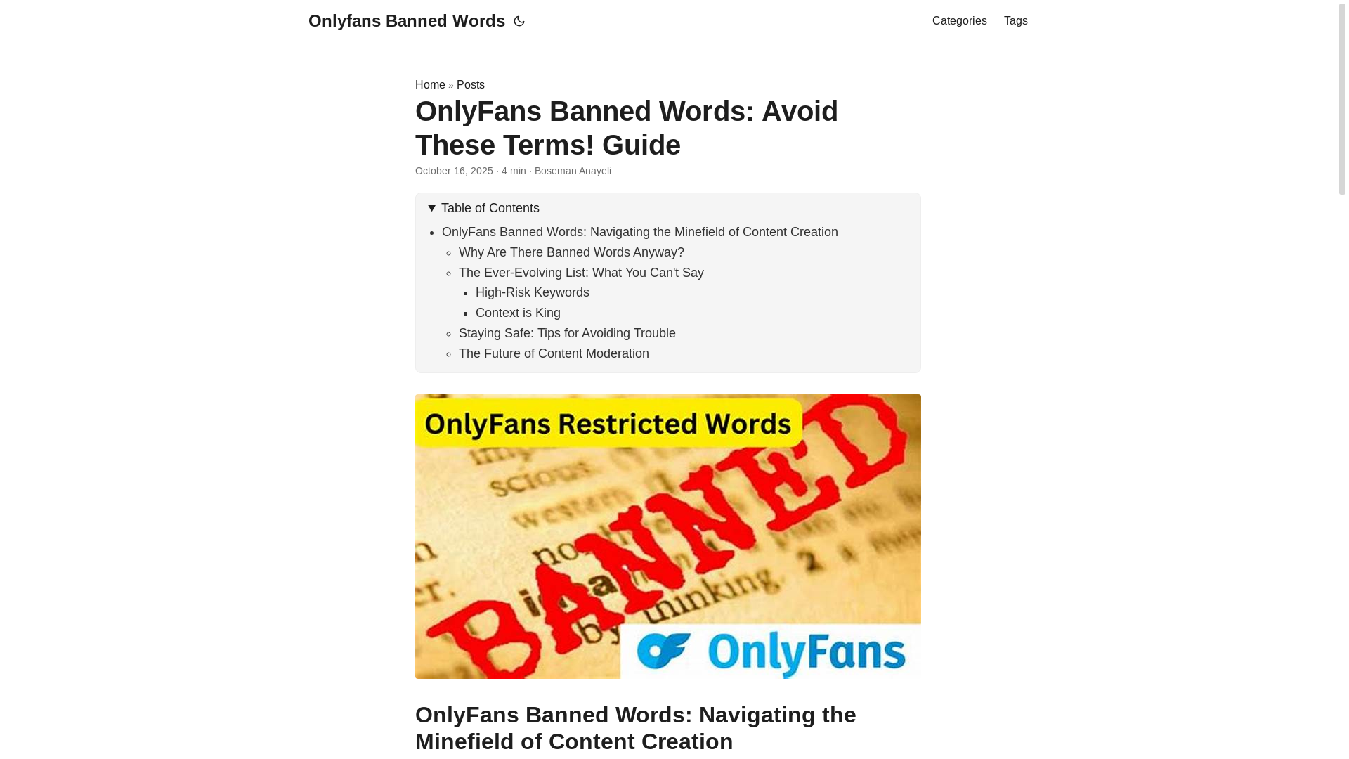 website screenshot of https://onlyfans-banned-words.pages.dev/
