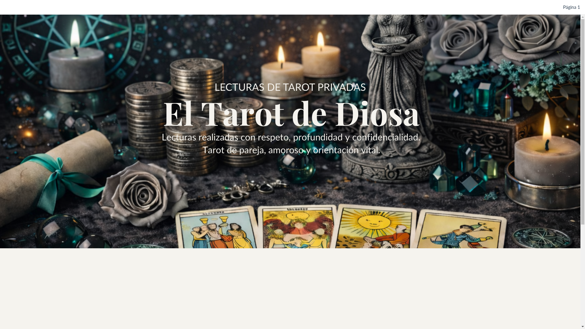 website screenshot of https://eltarotdediosa.com/