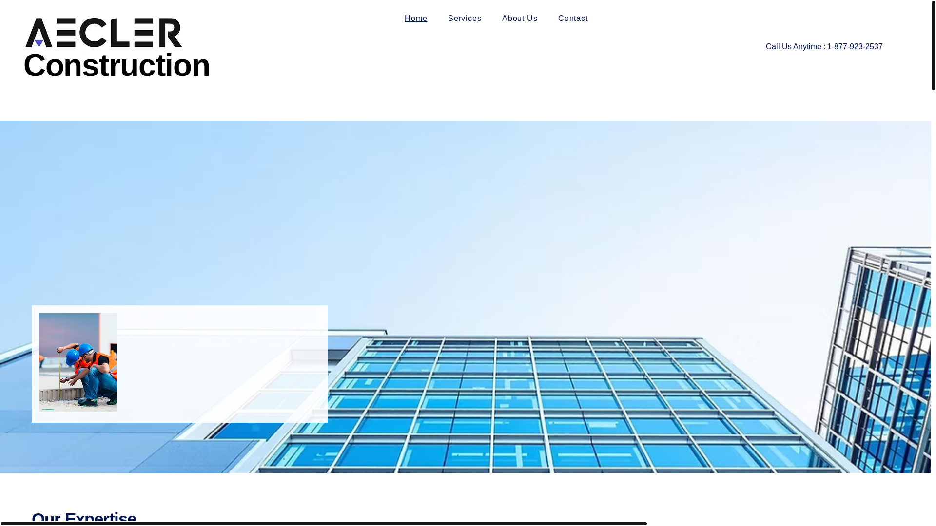 website screenshot of https://aeclerconstruction.com/