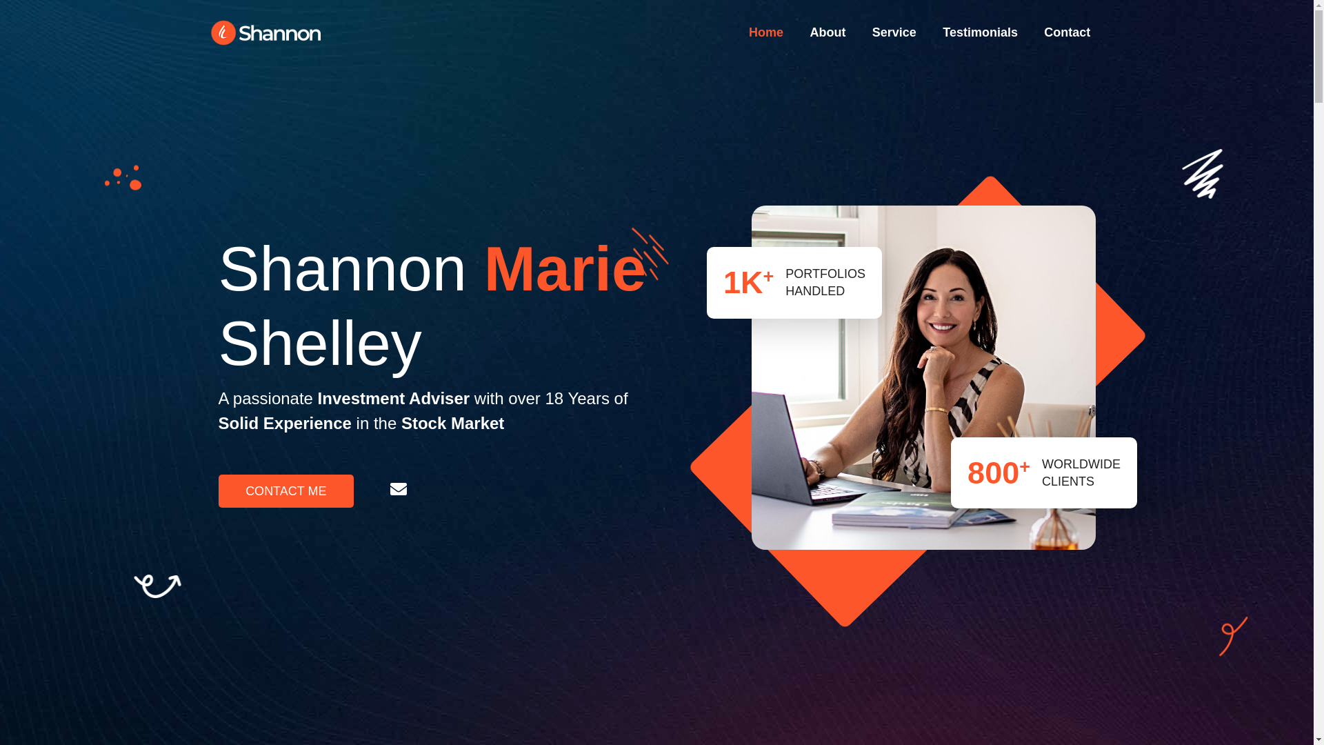 website screenshot of https://shannonmarieshelley.me/