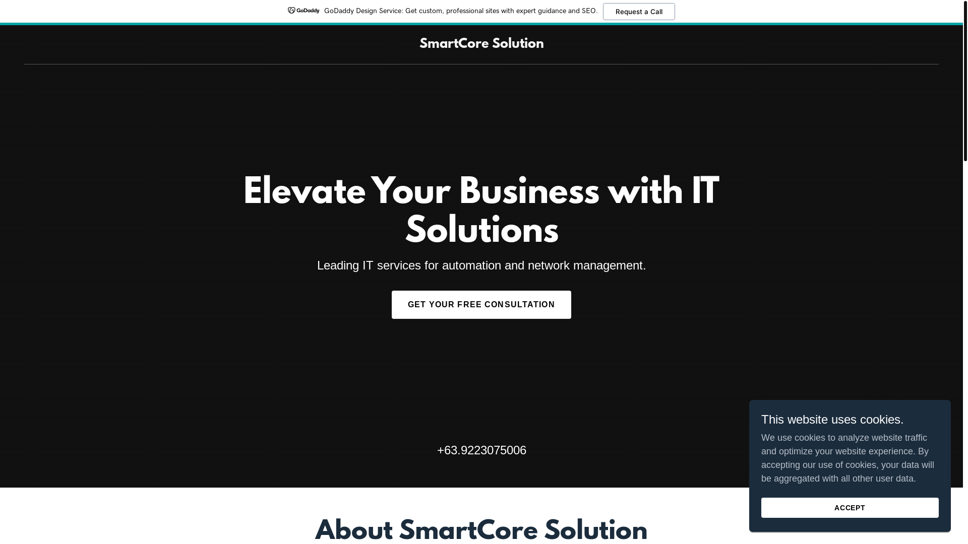 website screenshot of https://smartcore-solution.com/