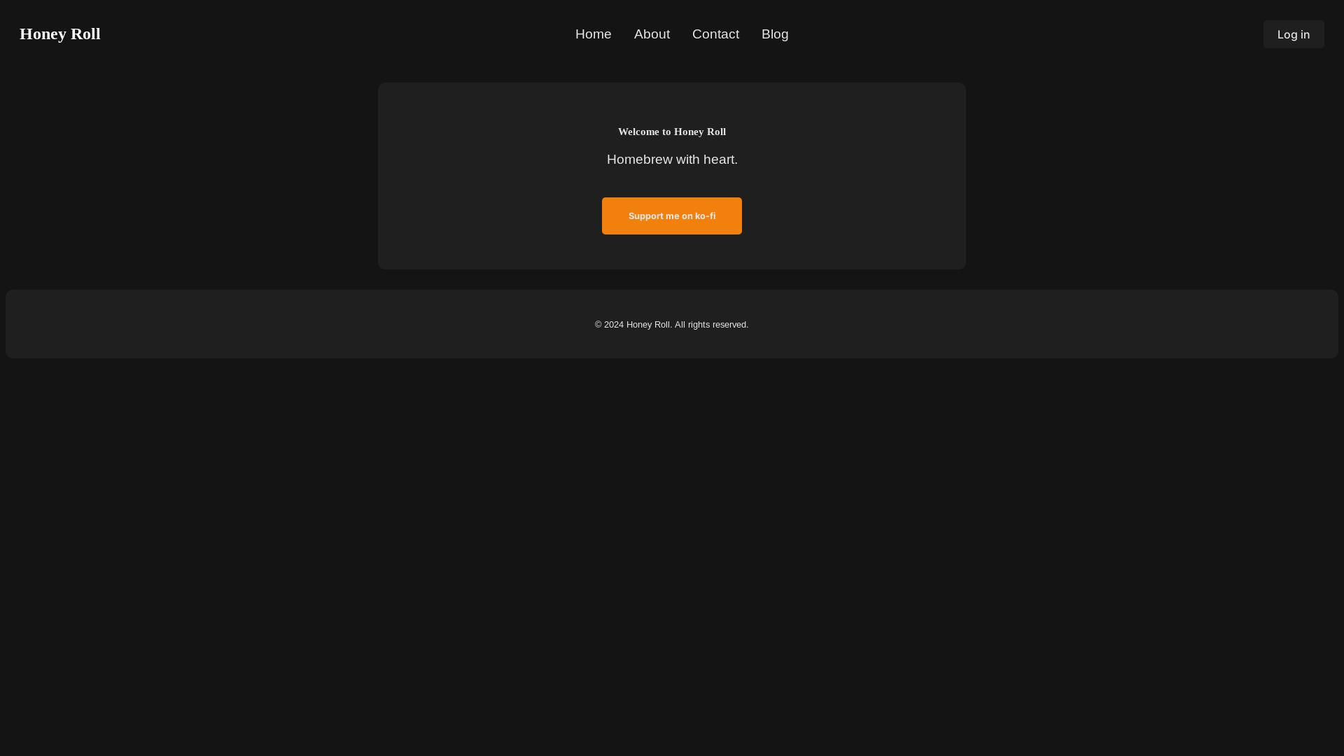 website screenshot of https://honeyroll.no/