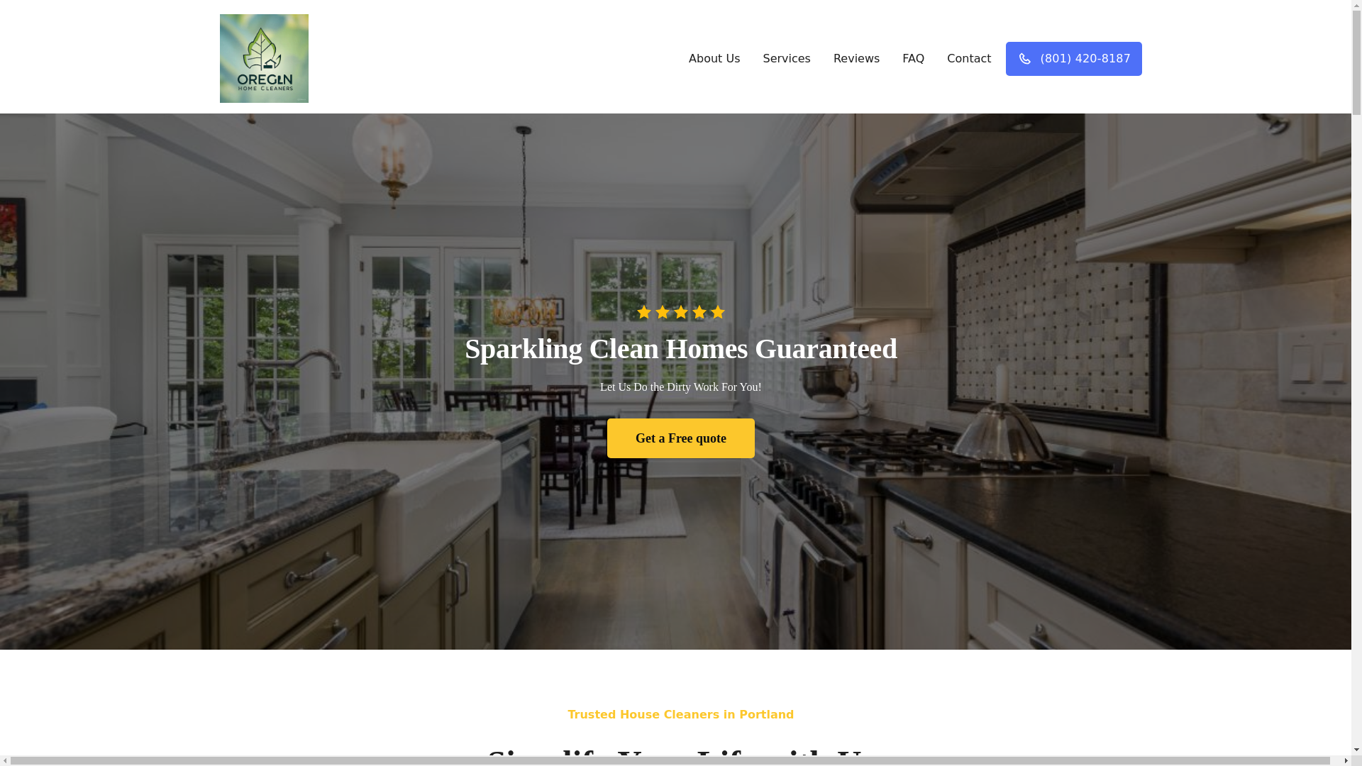 website screenshot of https://oregonhomecleaners.com/