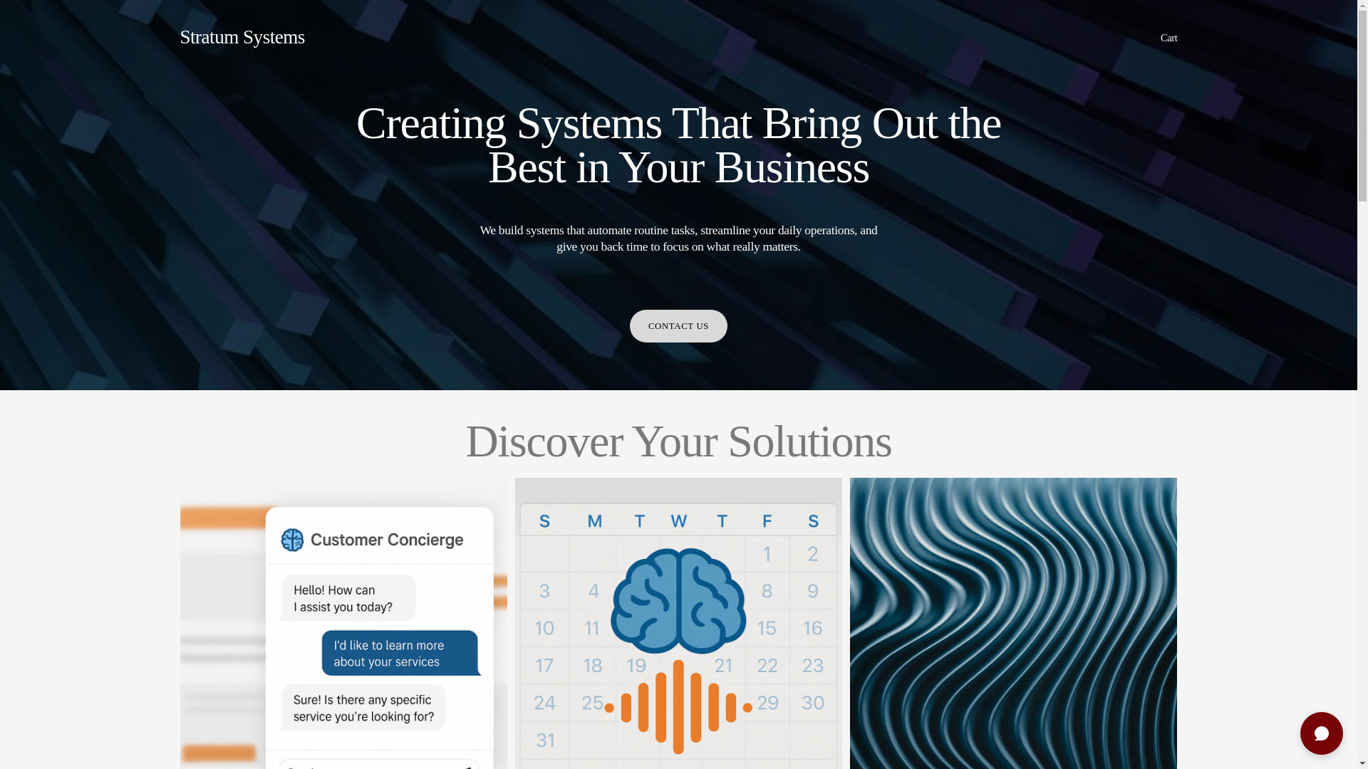 website screenshot of https://stratumsystemsllc.com/