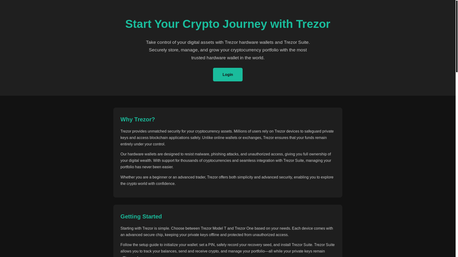 website screenshot of https://started-trezo-en-es.pages.dev/