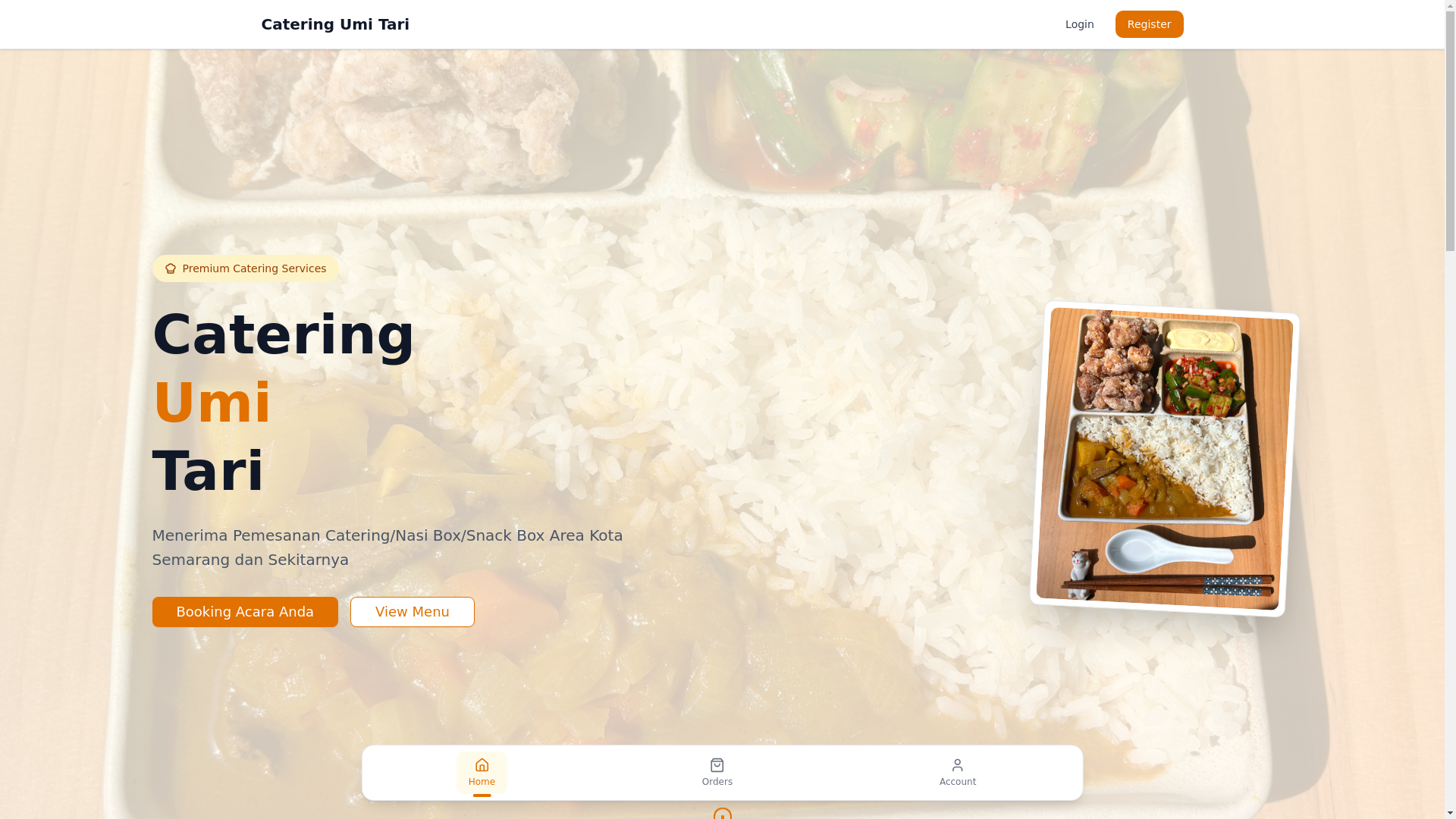 website screenshot of https://cateringumitari.site/