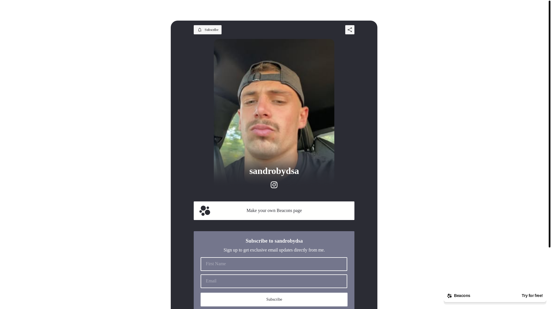 website screenshot of https://sandrobydsa.com/