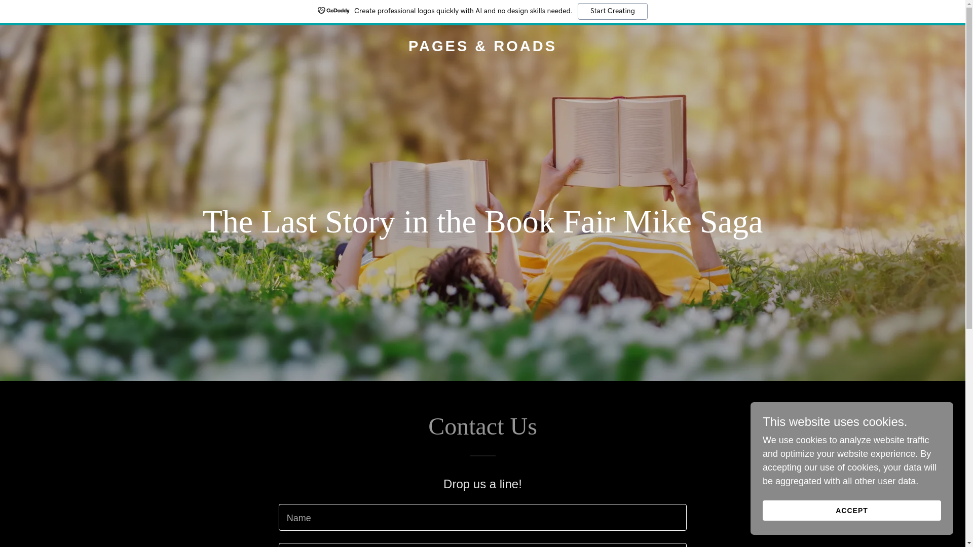 website screenshot of https://pagesandroads.com/
